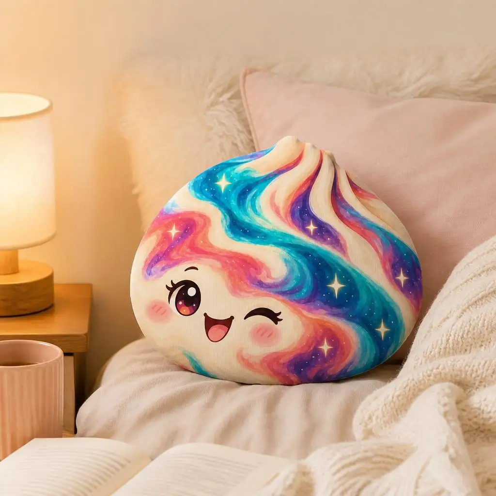 Rainbow Galaxy Dumpling Pillow Kawaii Bao Cushion Colorful Space Throw Pillow Stuffed Shaped Plush Home Decor Sofa Gift