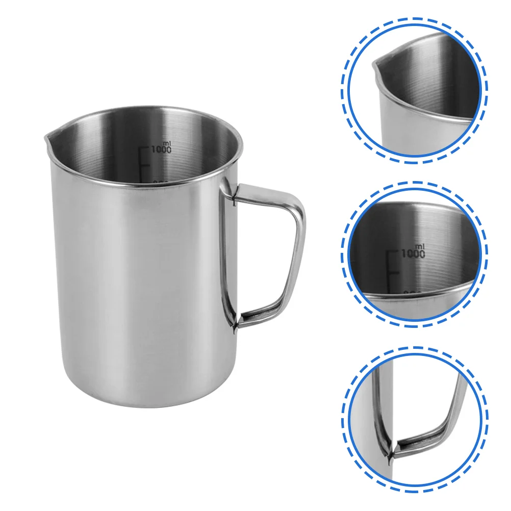 Espresso Glass Laboratory Beaker Water Kettle Stainless Steel Measuring Cup with Scale