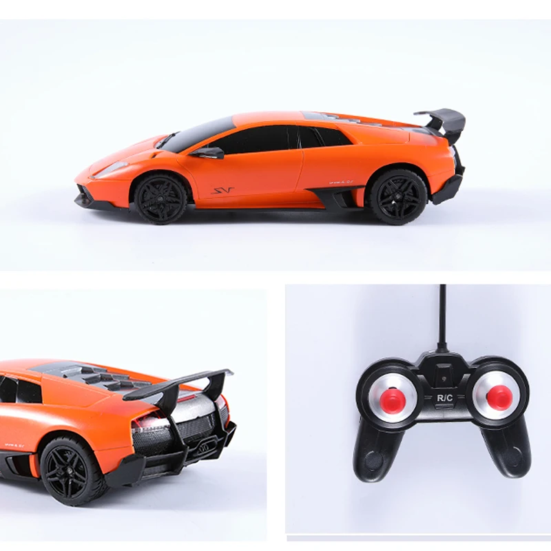 Lamborghini radio control 1:24  plastic orange yellow racing toys car model USB rechargable battery3-4-5-6-7-8boys present