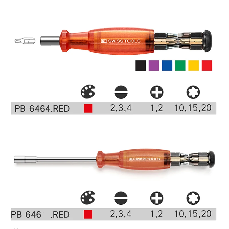 Imagem -02 - Swiss-chave de Fenda com Bit Integrado Bits de Precisão Insider Pocket Multi Color Ferramenta de Reparo do Telefone Móvel 6464 pb