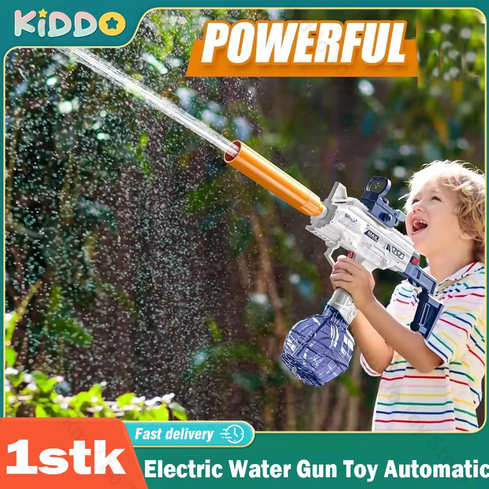 Fully Electric Water Gun Toy Swimming Pool Play Water Toy Outdoor Games High Pressure Large Capacity 10M Far Toys for Kids Gift