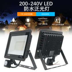 Reflektor LED z czujnikiem ruchu PIR Zewnętrzny kinkiet Białe światło 100W 50W 30W 20W 10W IP66 Wodoodporny reflektor LED do ogrodu