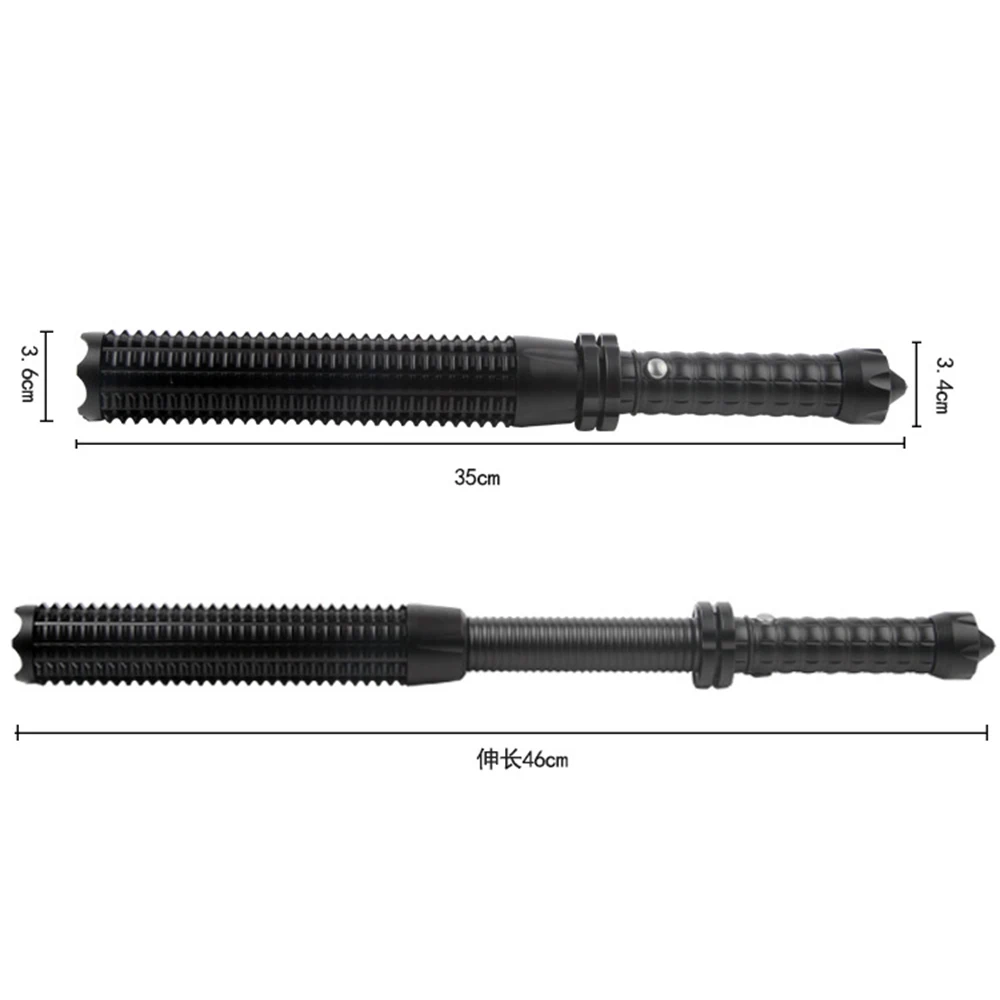 BORUiT linterna de bate de béisbol, bastón retráctil de autodefensa, Zoom telescópico recargable, palo de policía, lámpara de emergencia de patrulla