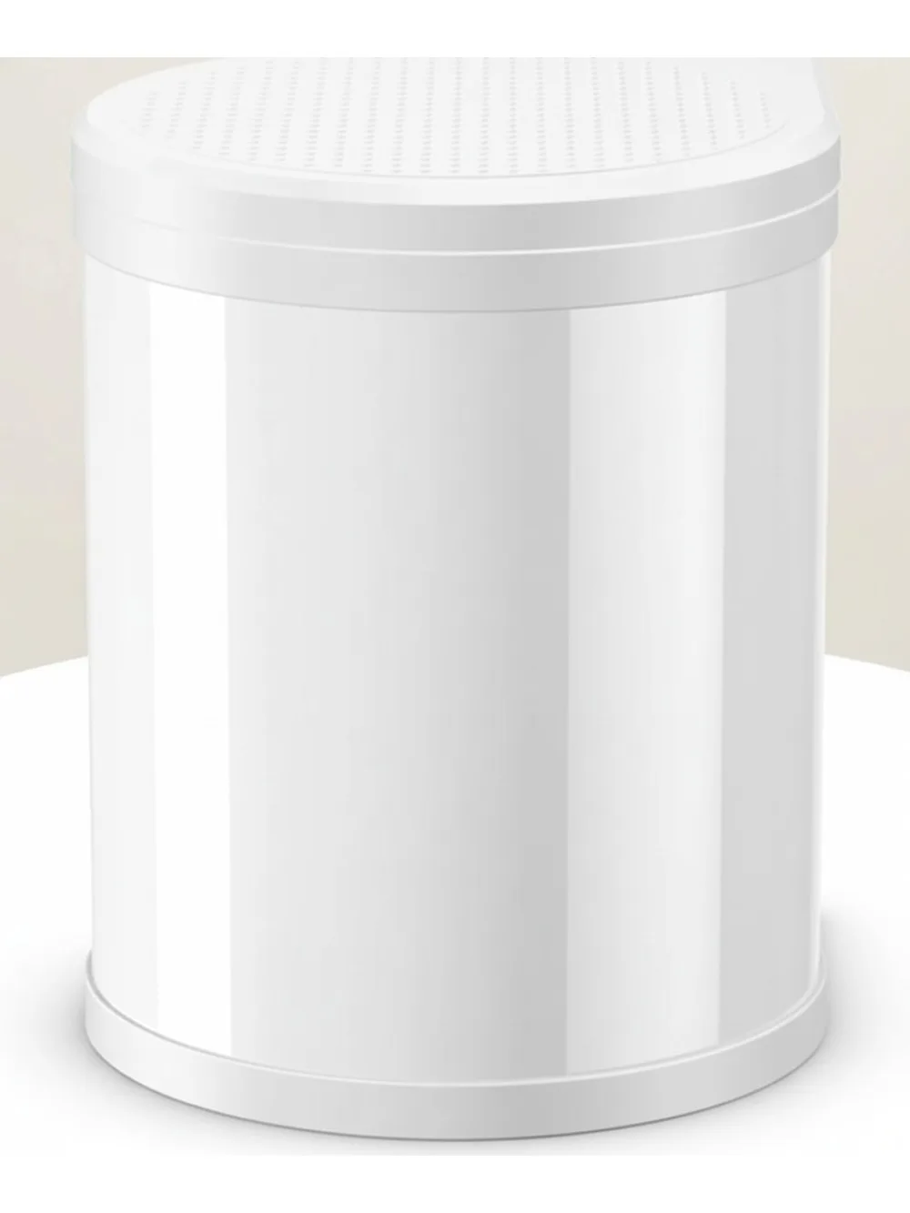 

Compact 15L Door-Mounted Trash Can, Springless Lid-Lift, Left/Right Installation for Kitchen & Bathroom Cabinets