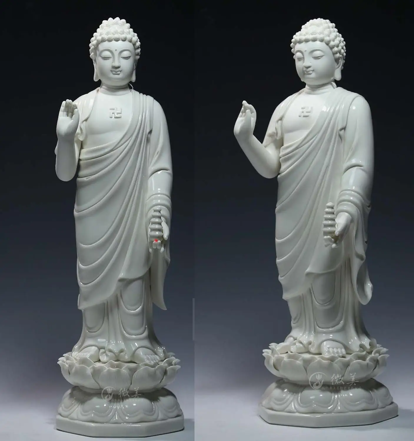 Wholesale Buddha figure  37CM efficacious HOME family Protection Talisman Buddhism YAO SHI Pharmacist Buddha Ceramic statue