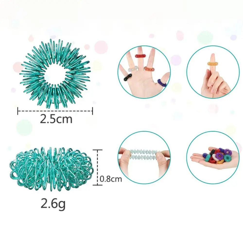 Compacte Premium Acupressuur Ringveren Stalen Vinger Massage Ringen φ2.5cm Mini Anti Stress Ringen Ontspanning Vingers