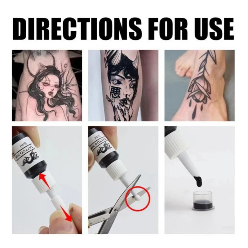 Professional 5ml Tattoo Ink Pigment Body Art Beauty Paints Makeup Tattoo Supplies Semi-permanent Eyebrow for Body Art Paint