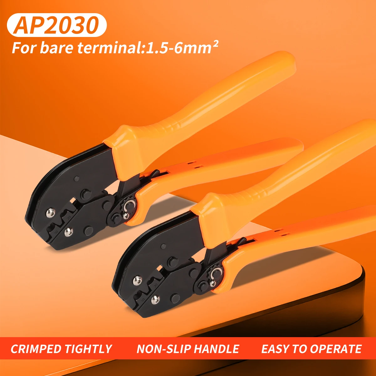 

FSE AP-2030 Labor-saving Ratchet Crimping Pliers with 4 Replacement Jaws, Electrical Crimping Tool