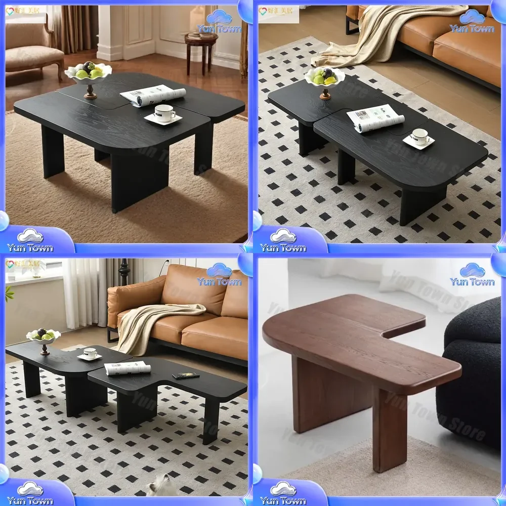 Special-shaped Ash Wood Light Luxury Wabi-sabi Style Tea Table for Bedroom Leisure Small Apartment Living Room Low Coffee