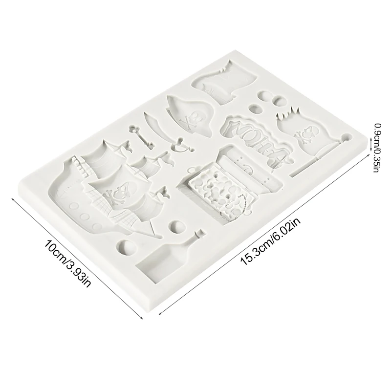 1pc Pirate Cookies Silicone Mold Pirate Ship Gold Coins Chocolate Fondant Cake Mould For Kid Birthday Halloween Party Cake Decor