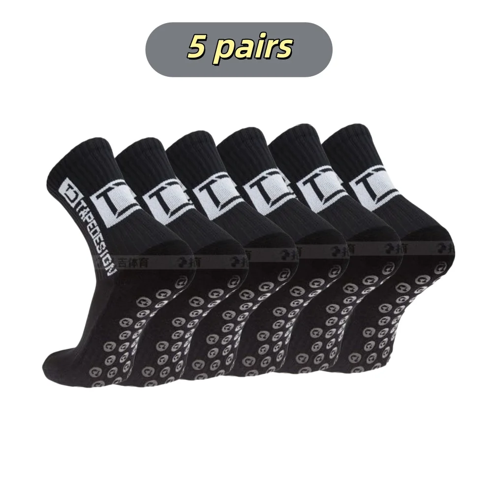 5 Paare/los Neue Fußball Socken Mittlere Waden Nicht-Slip Fußball Sport Radfahren Sport Herren Socke EU38-45