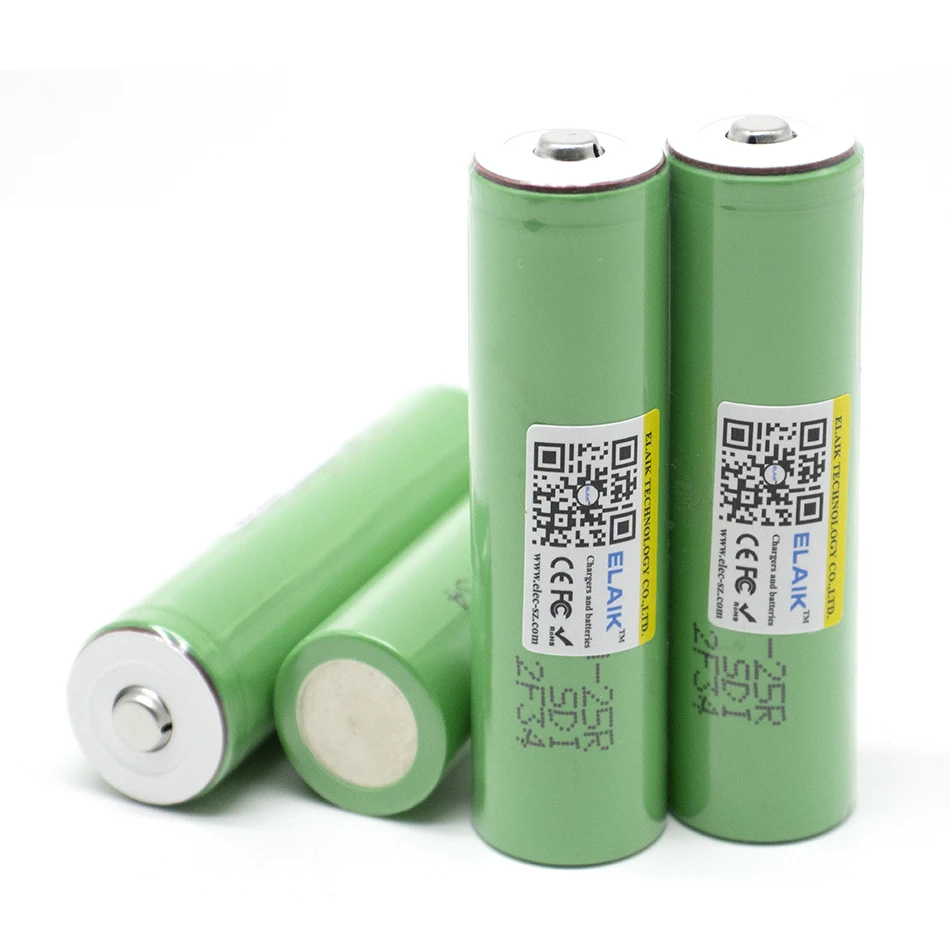 

15 PCS new 18650 battery 3.7V 2500mAh 25R High current 20A high power lithium battery Screwdriver Power battery +DIY tip