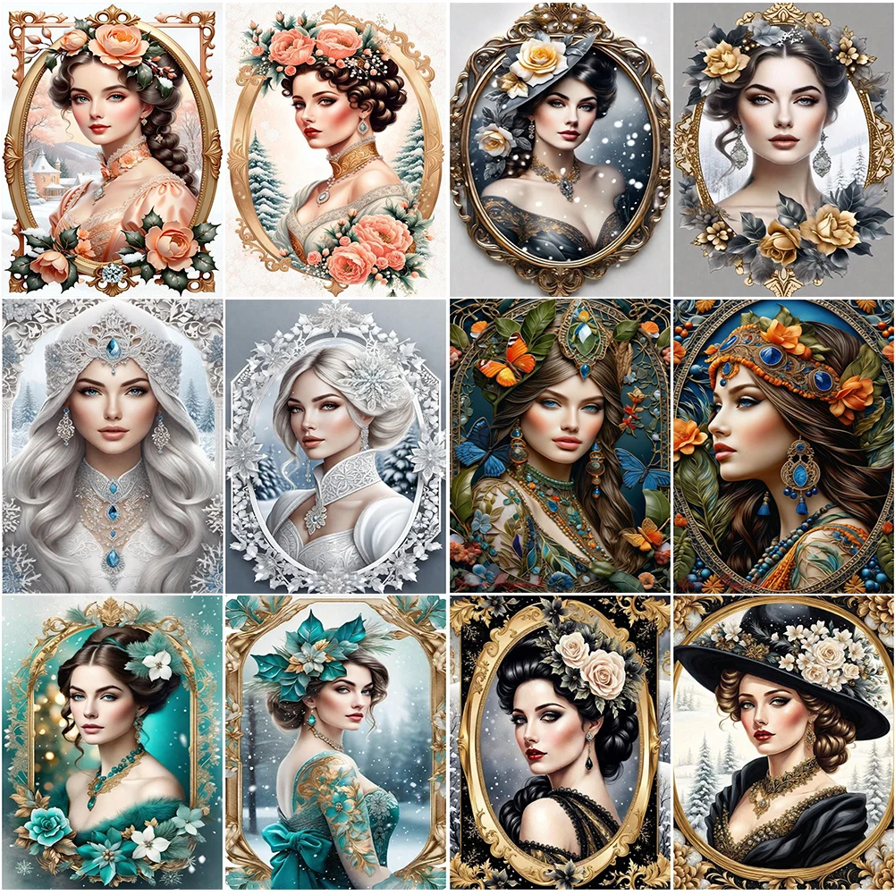 5D DIY Full Round Drill Diamond Painting Noblewoman Kit Home Decor Art Craft