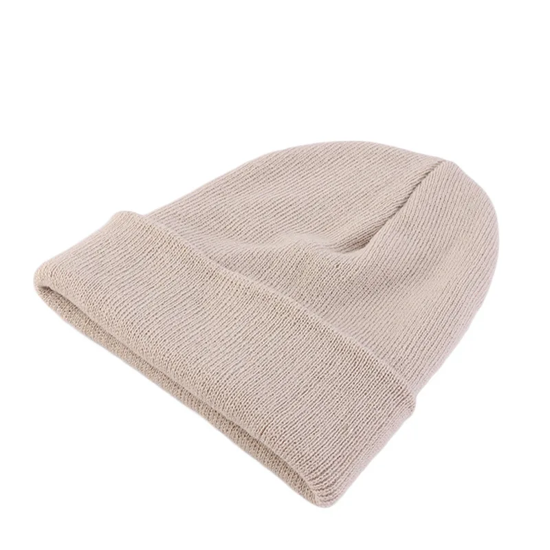 Neue Unisex Einfarbige Strickmütze Herbst Winter Hip-Hop-Beanie für Männer und Frauen SkullCap Mützen Outdoor Winddichte Männermütze Gorro Skimütze – Detail 18