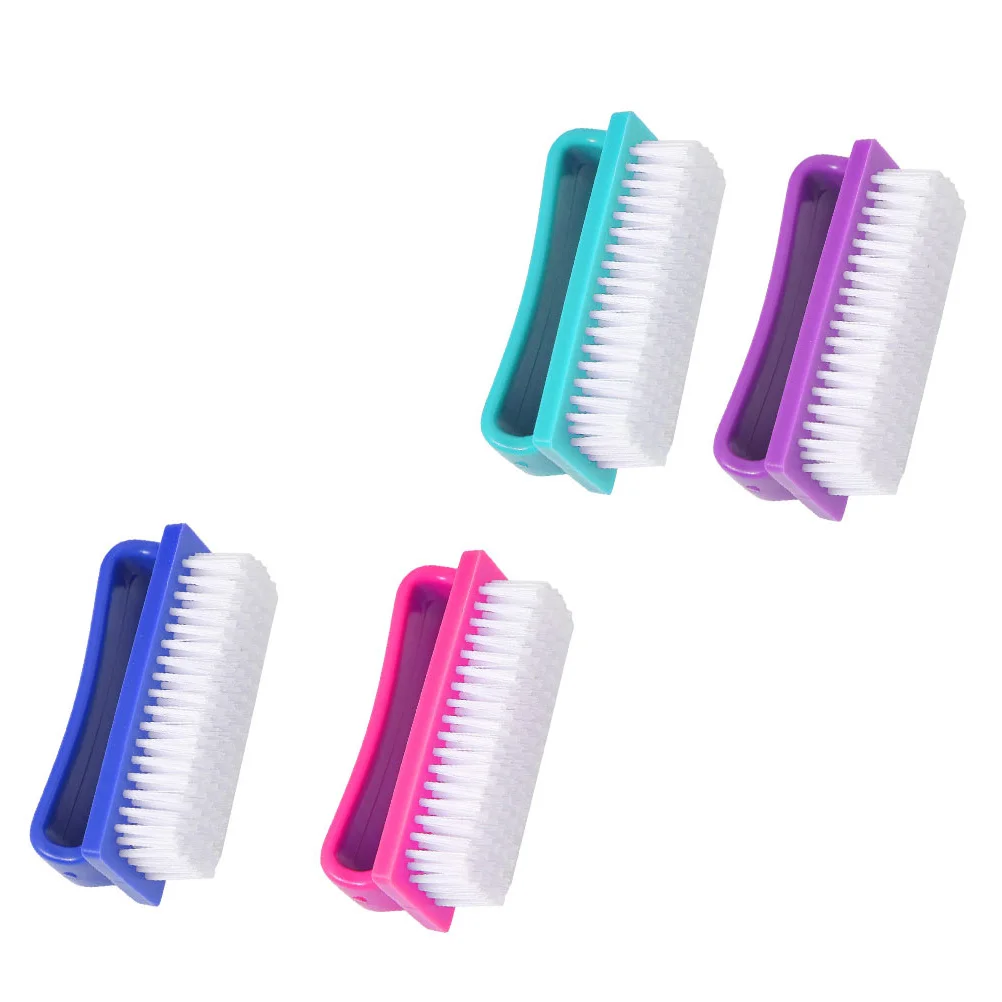 4 pezzi spazzola per unghie strumento per nail art di alta qualità manico liscio impugnatura comoda spazzola per la rimozione della polvere e dello sporco delle unghie