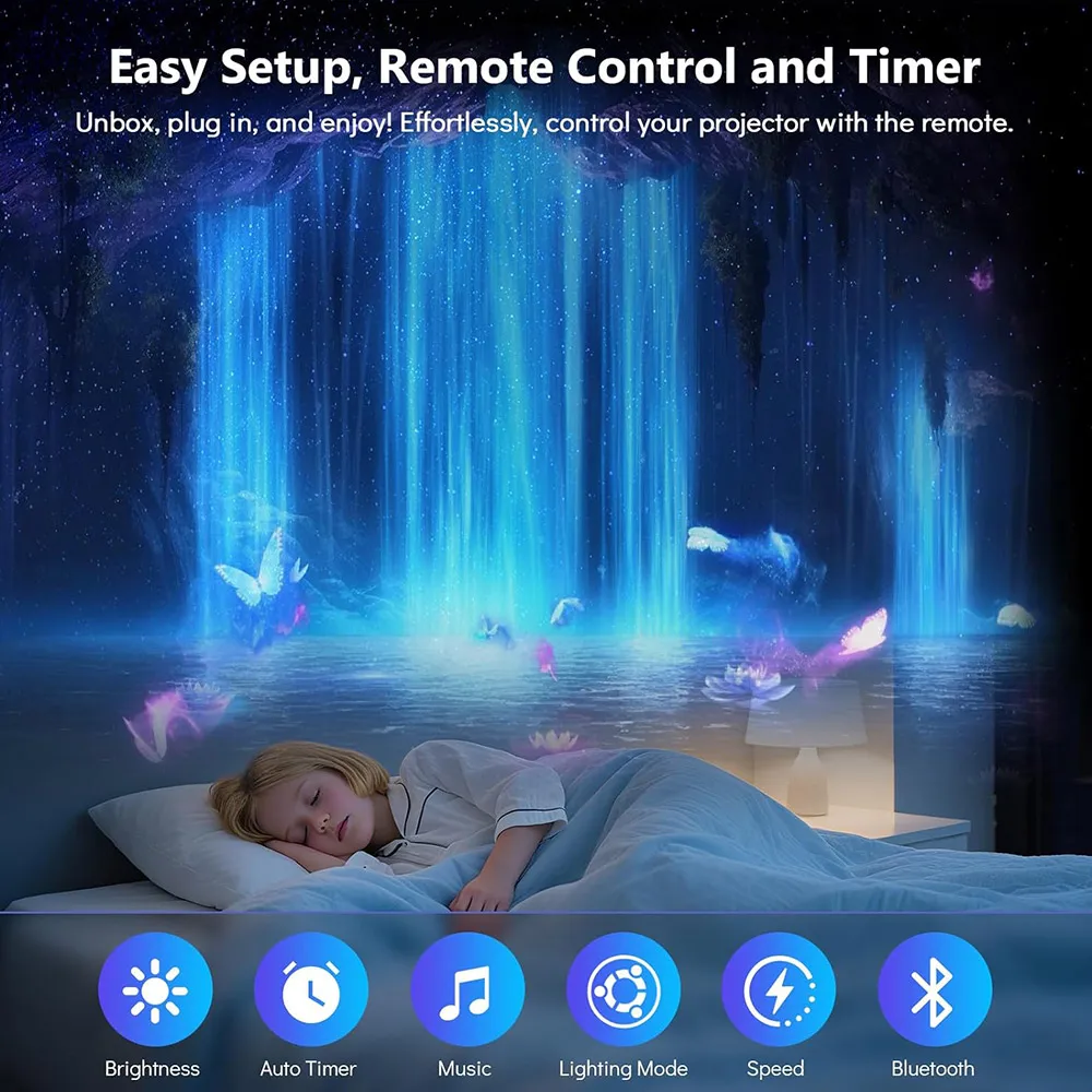 4K glasses-free 3D holographic star projector night light 65 themes