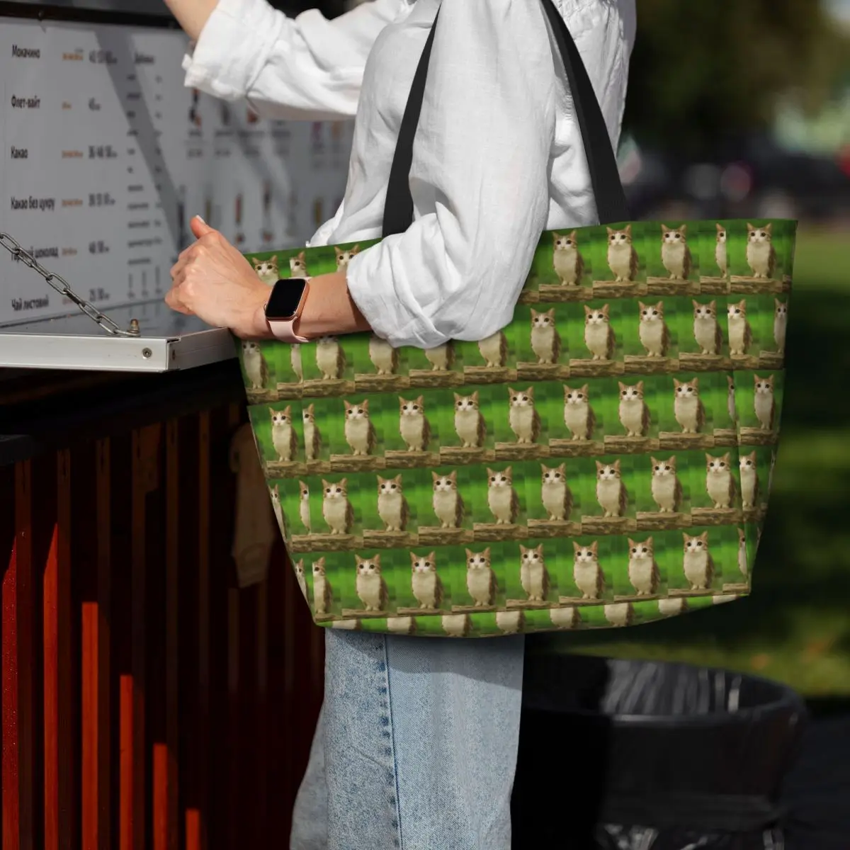 

Meowl Cat Owl Funny Internet Trendy Meme Beach Tote Bag Sport Gym Yoga Duffle Large Tote Bag Women Travel Bag Fitness bag