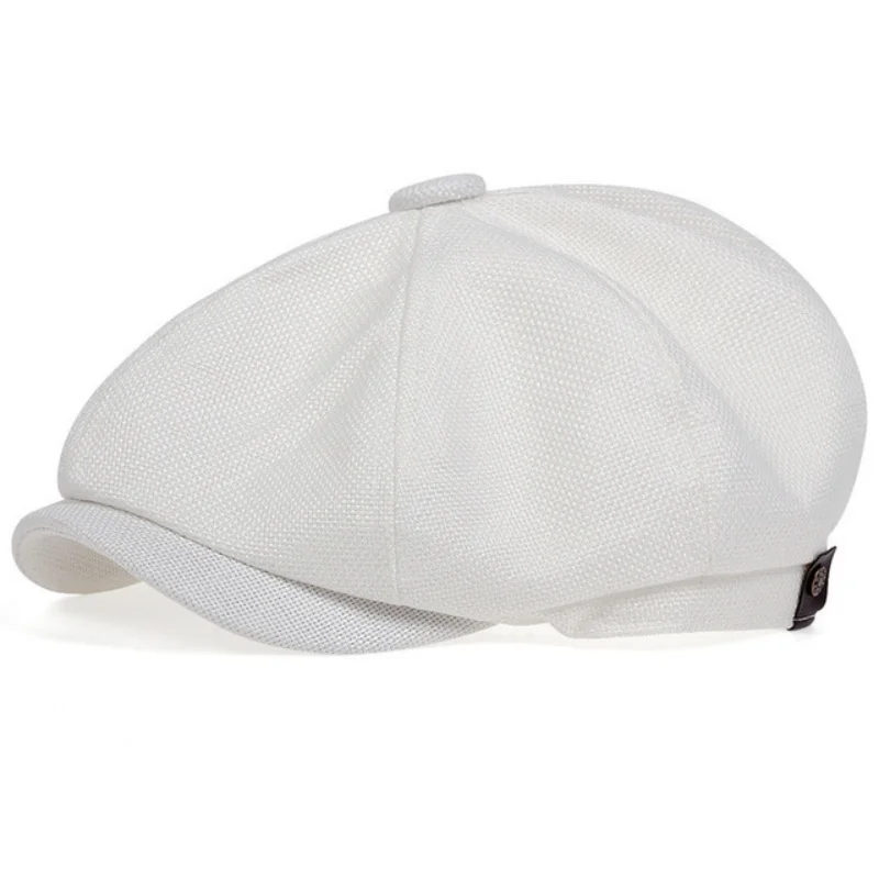 

Octagonal hat men's spring and summer thin linen breathable duckbill hat men's retro casual beret men's and women's painter hats