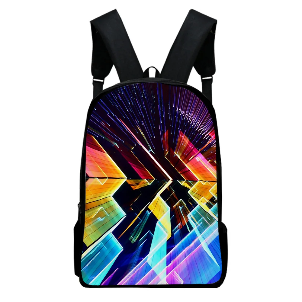 Psychedelic Abstract Pattern Students Backpack Optical Illusion Backpack Kids School Boys Girls Teenager Children Book Bags