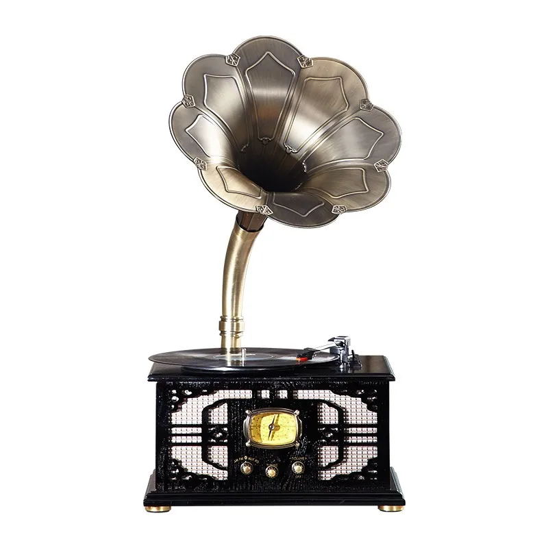 Vintage vinyl record player Vintage phonograph Antique record player Audio Home ornament