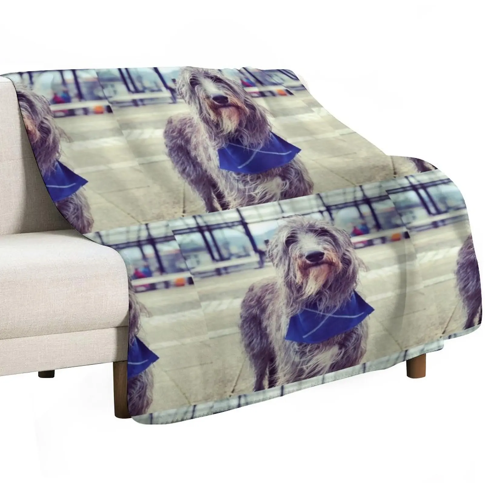 Scottish Deerhound with Scottish Flag Throw Blanket Thin Designers Stuffeds halloween Warm blankets and throws Blankets