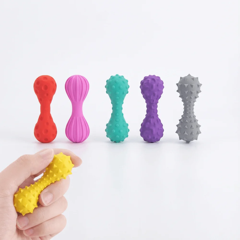 مجموعة من 6 قطع ألعاب حسية من السيليكون، تصميم هادئ، ألعاب تخفيف التوتر صغيرة الحجم ذات تأثير مهدئ