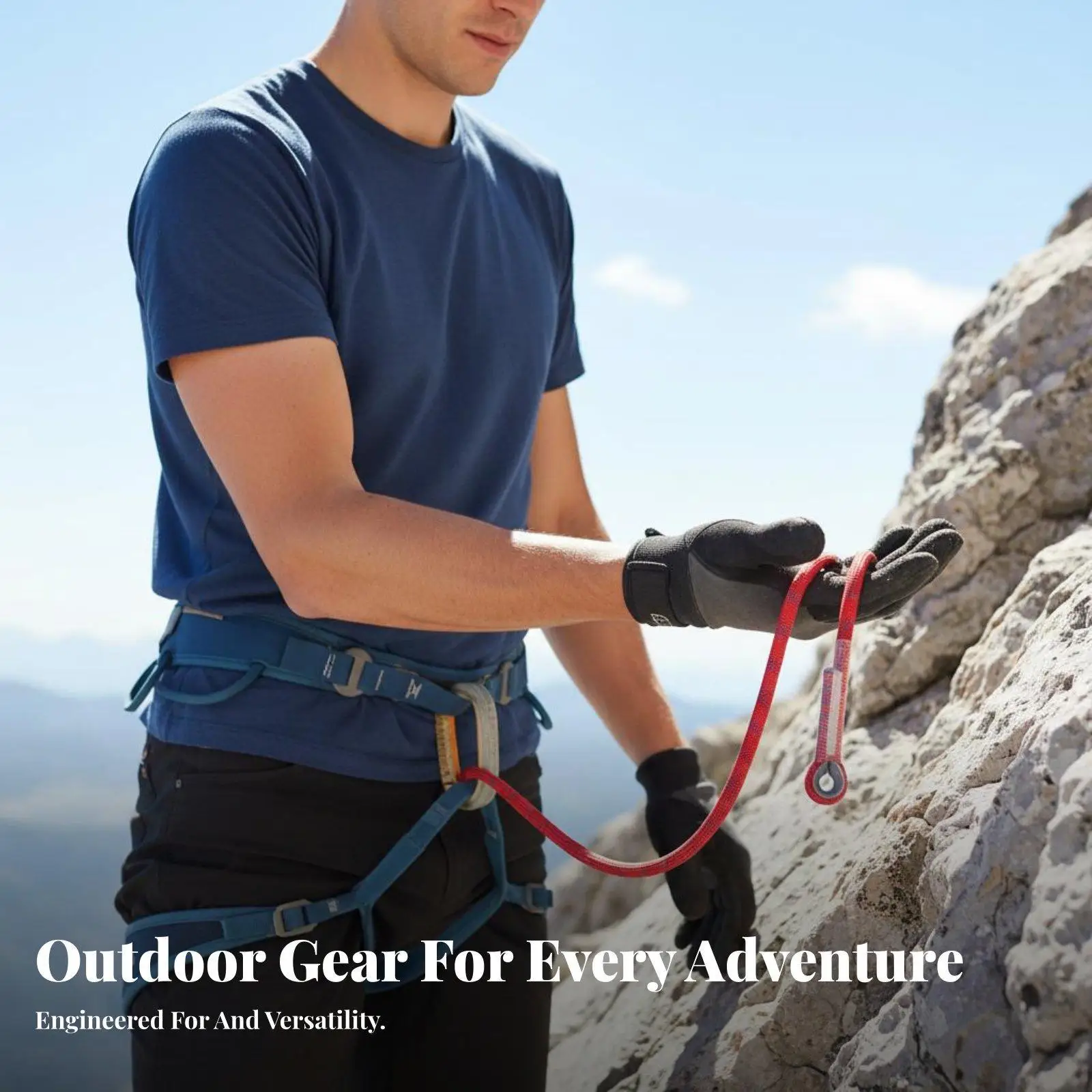 Dynamic Climbing Lanyard with Fixed Head Stitched Ends for Fall Arrest and Secure Positioning in Outdoor Activities