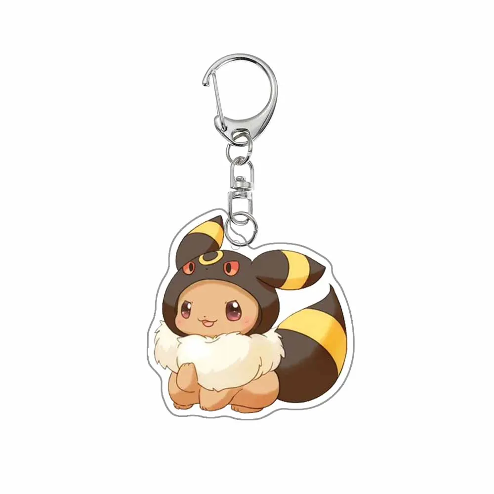 Pokemon Eevee Cosplay Vaporeon Flareon Espeon Sylveon Jolteon Glaceon Leafeon Umbreon Acrylic Keychain Pendant Decoration