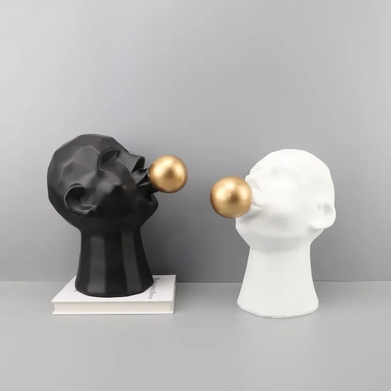 Bubble Blowing Boy Figurines Bedroom Resin Sculptures Creative Table Top Decoration Ornaments Original Funny Holiday Gifts