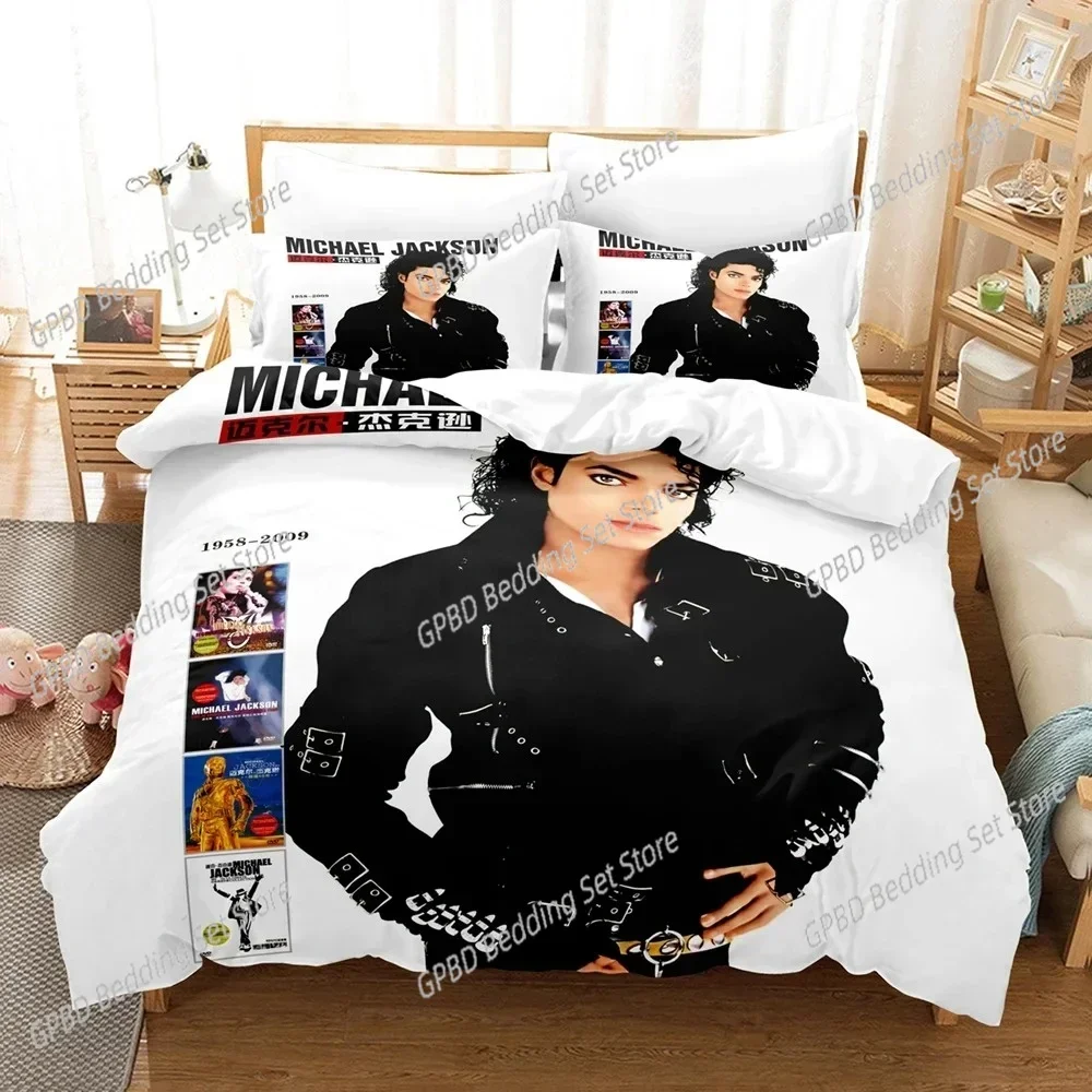 3D Print Michael Jackson 3D Bedding Set Duvet Cover Pillowcases Single Twin Full Queen King Size Home Decor Quilt Boys Gift Quil 4