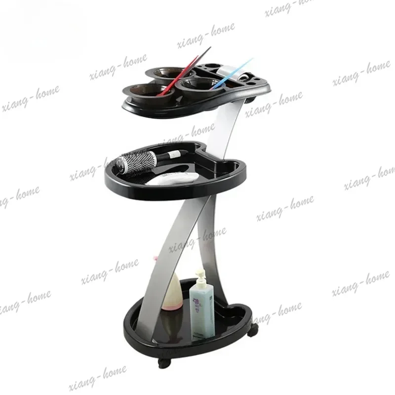 Factory Direct Nordic Hair Salon Rolling Cart Multifunction Hair Beauty Designers Metal Salon Trolley Barbershop Specific Salon