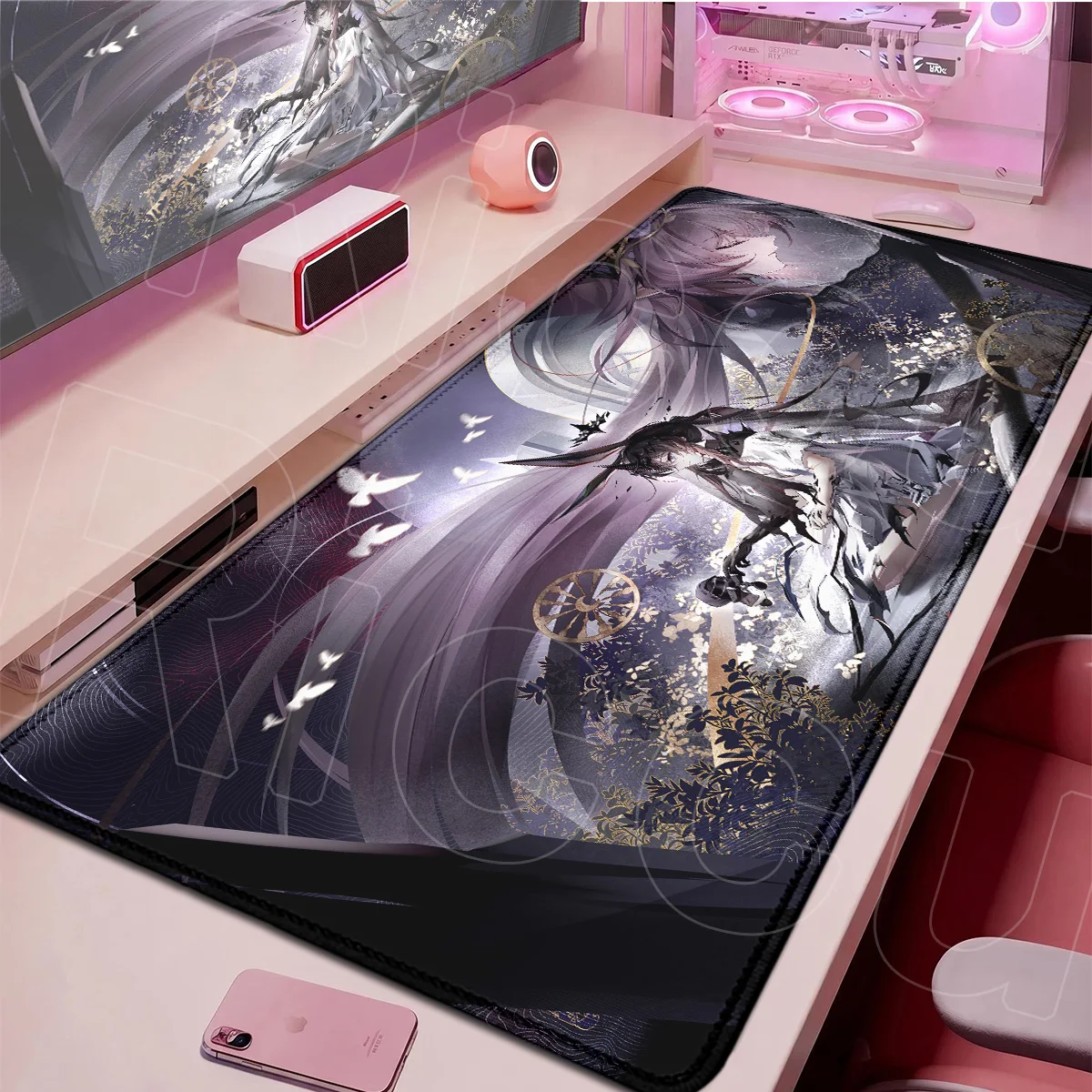 

900X400mm Gaming Mousepad Large Laptop Locking Edge Desk Mat Hot Arknights Amiya Computer Rubber Accessories Speed Office Carpet
