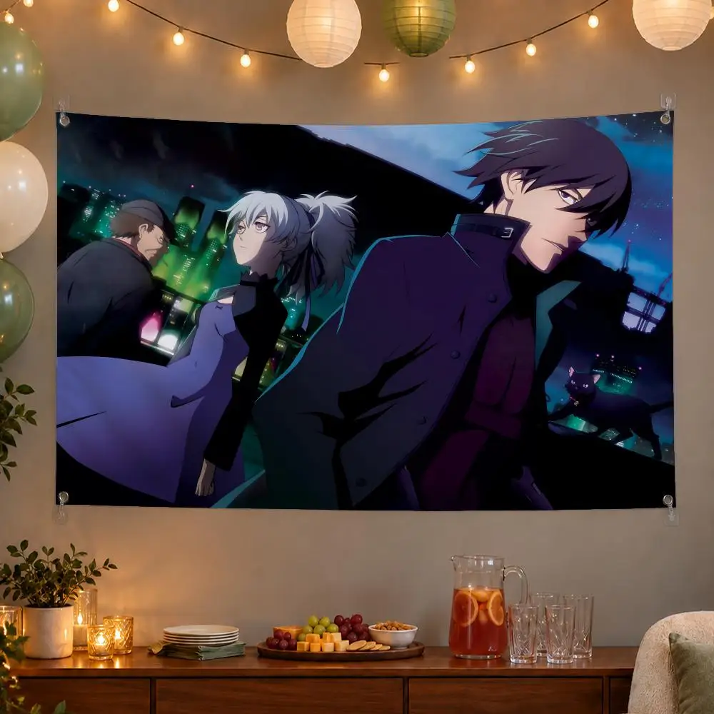Dark Anime Darker than Black Flags Wall Hanging Banner Indoor Outdoor Party Home Wall Decor Backdrop