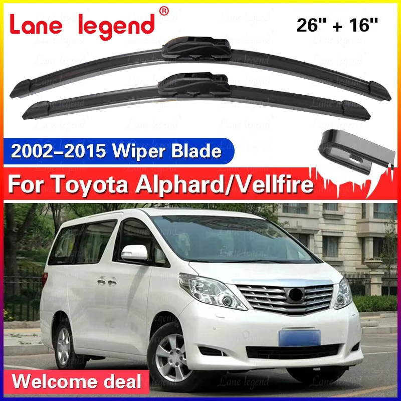 For Toyota Alphard Vellfire 10 20 2002~2015 AH10 AH20 Accessories Windscreen Front Wiper Blades Wipers for Car 2003 2004 2014