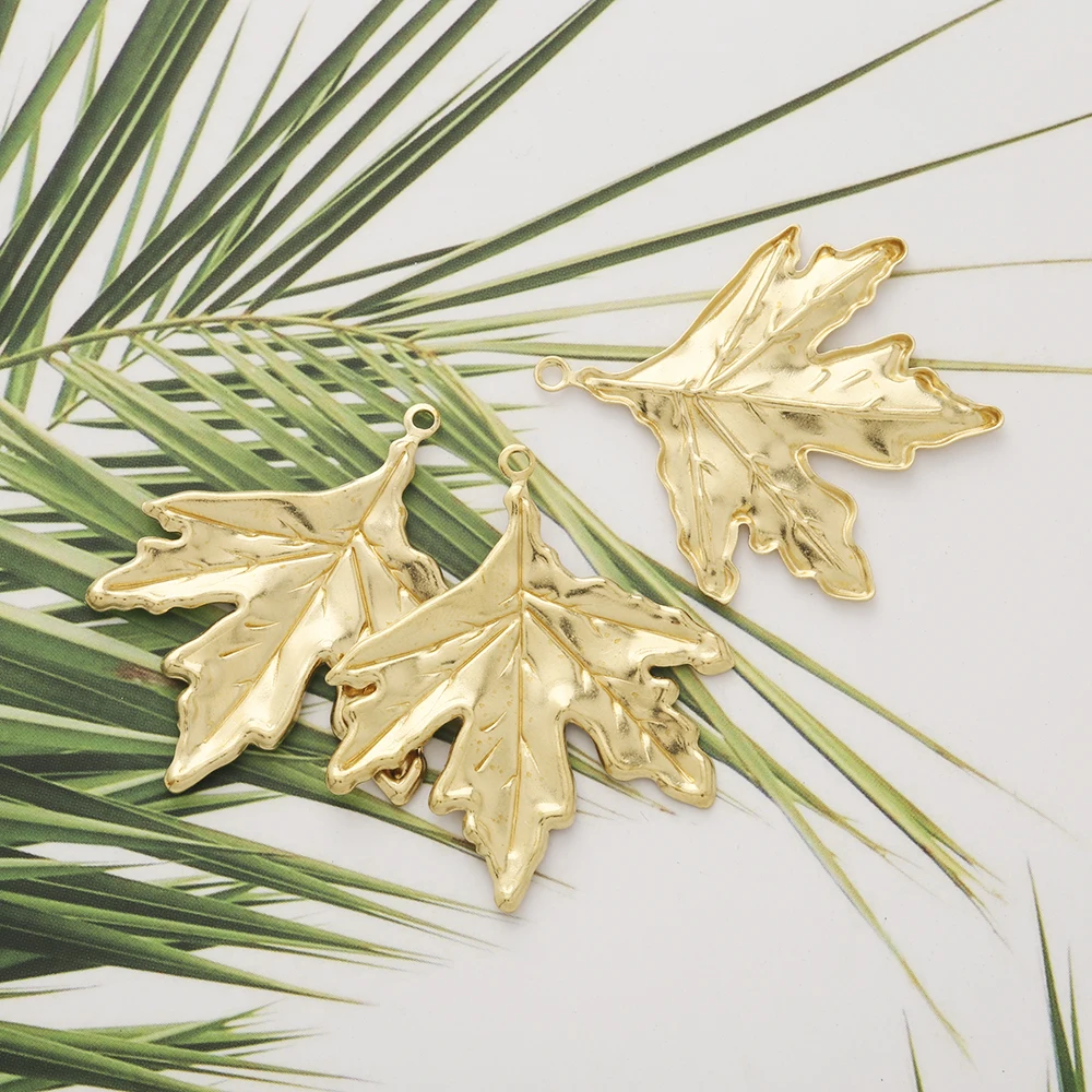 10Pcs Raw Brass Maple Leaf Charm for Jewelry Making Vintage Leaf Pendant Charms Diy Earrings Necklace Findings Supplies