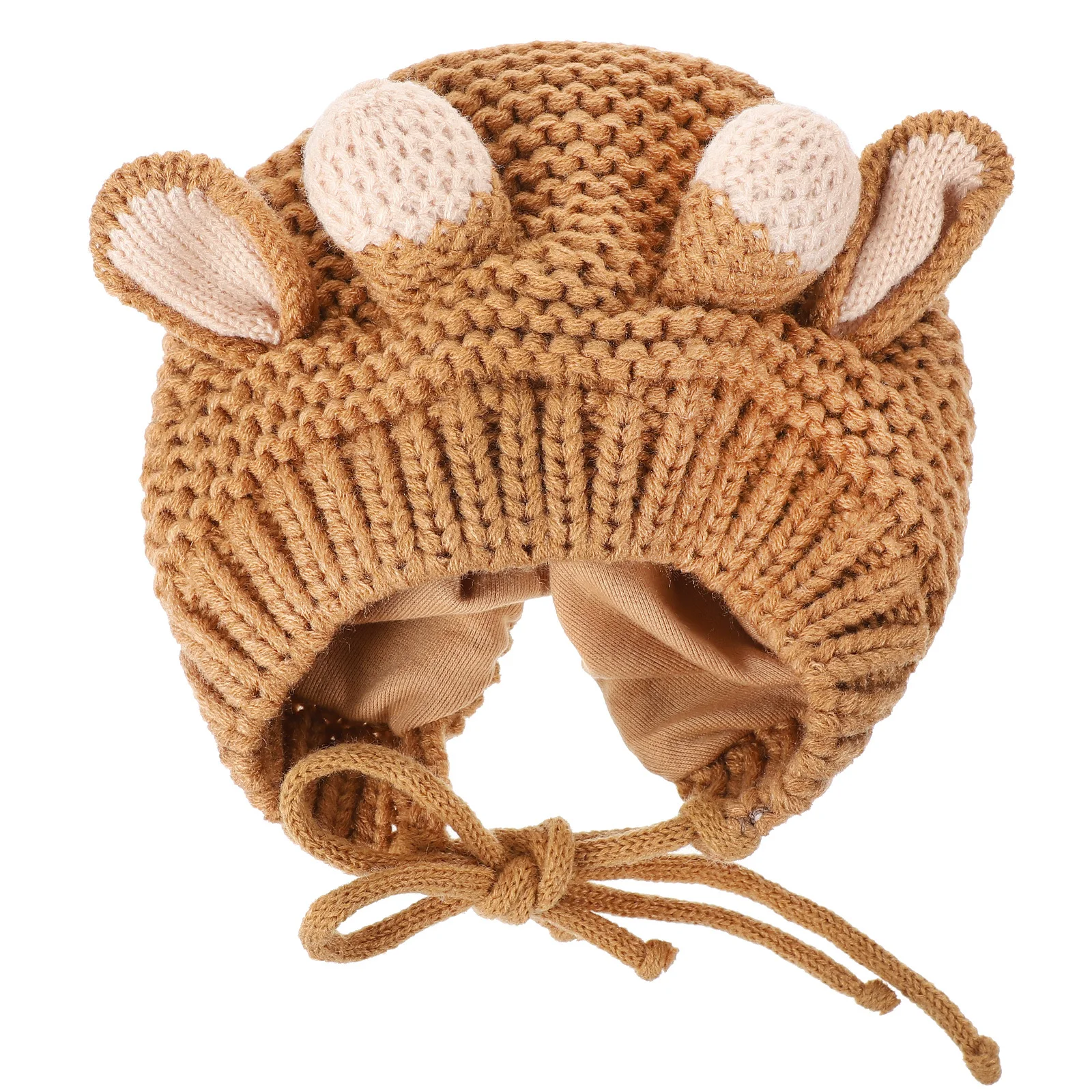

1Pcs Baby Knitted Hat Cartoon Calf Style Ear Cuff Hat Winter Warm Ear Protector Soft Comfortable Warm Cap for Outdoor Daily Use
