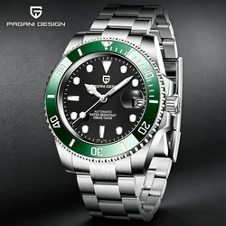 PAGANI DESIGN Water Ghost Watch 40MM Luxury Automatic Mechanical Watches NH35 Sapphire Glass Sport Dive BGW-9 Watch for Man