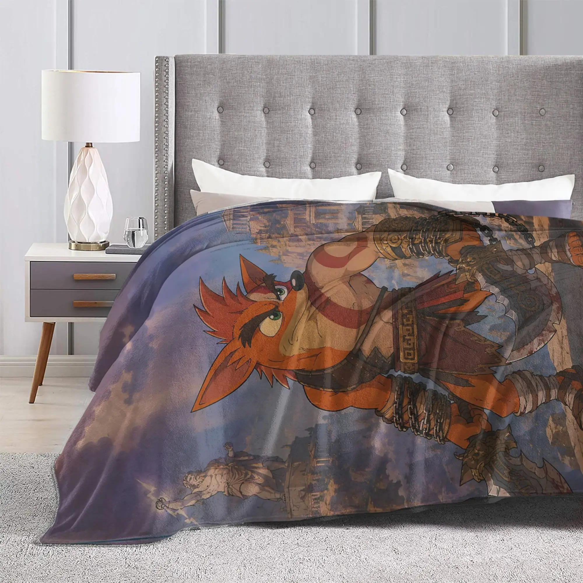 Crash Bandicoot Desert Hero Plush Blanket Girls Boys  Flannel Bedding Throws For Couch Chair Warm Soft Custom DIY Bedspread Gift