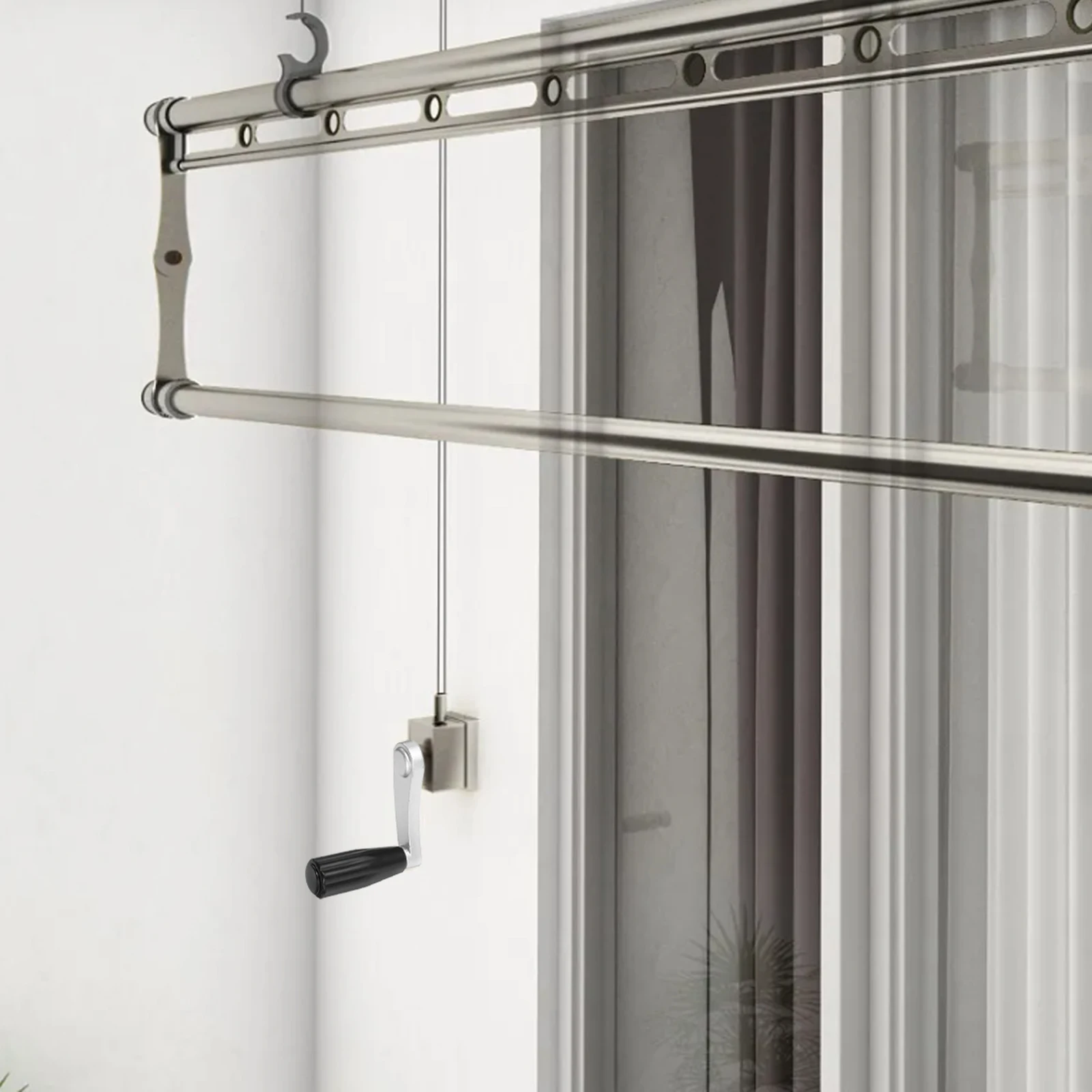 

Adjustable Clothes Rack Handle Crank Winch Replacement Drying Lift Industrial Machine Smooth Mobility Universal Wheels