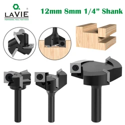 LAVIE 1/4 8mm 12mm Shank 1PC Router Bit With Milling Cutter Cemented Carbide Woodworking Bit Spoilboard Disassemble Drill