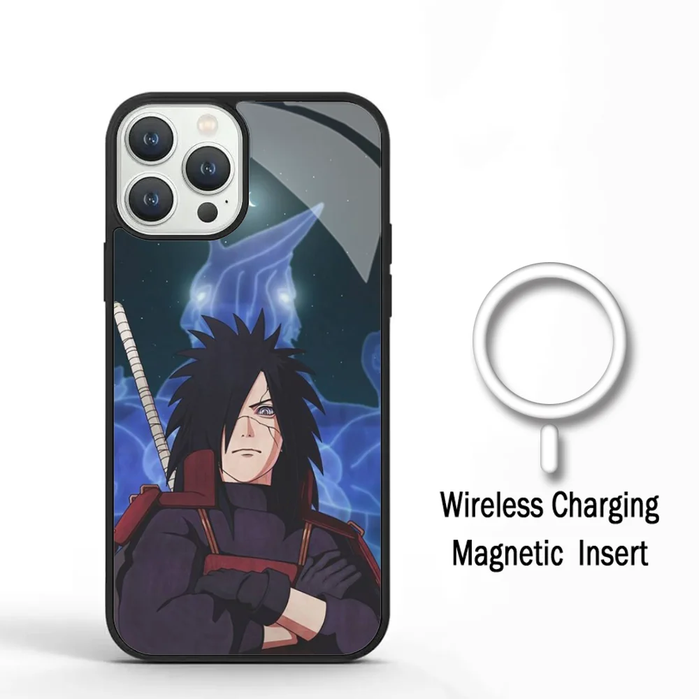 

U-Uchiha M-Madara Itachi Phone Case For IPhone 11 12 13 14 15 Plus Pro Max Mirror Acrylic Cover For Magsafe Wireless Charging