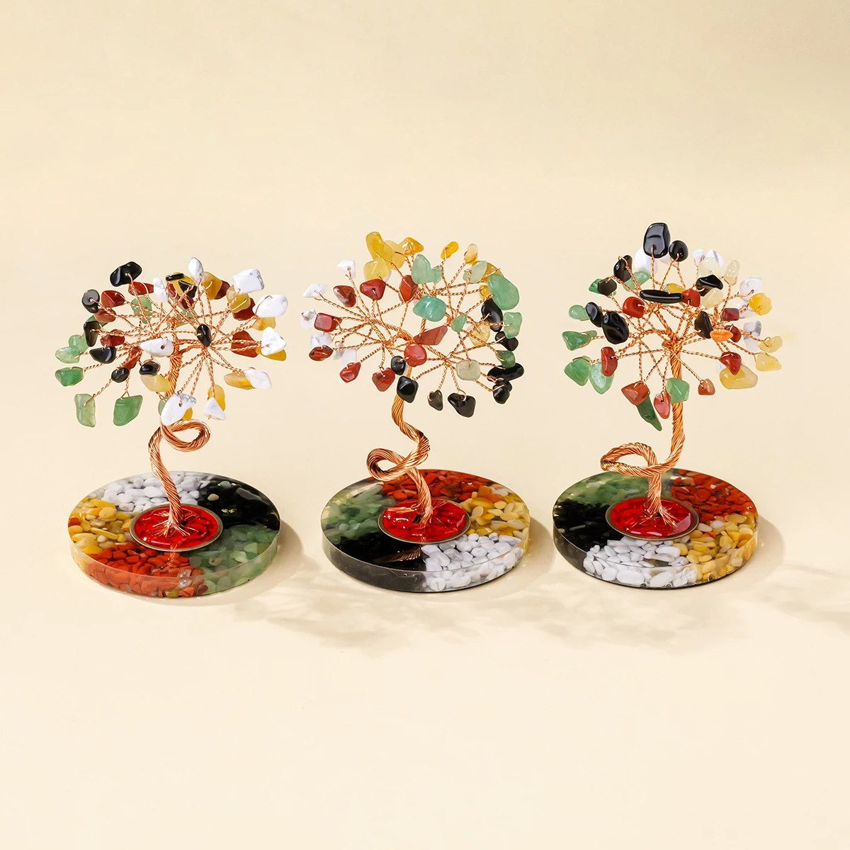 1PC Natural Stones 7 Chakra Healing Crystals Stones Tree Home Office Desk Living Room Feng Shui Decoration for Luck Home Decorat