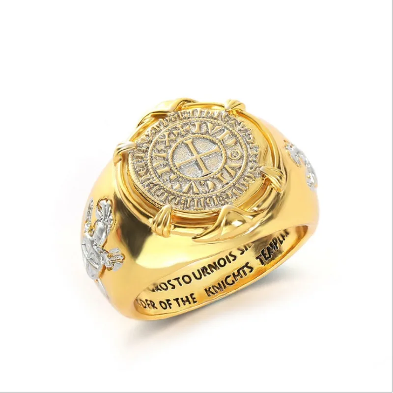 إكسسوارات صليبية شخصية إبداعية جديدة، مجوهرات رجالية من Ring of Valor Coin