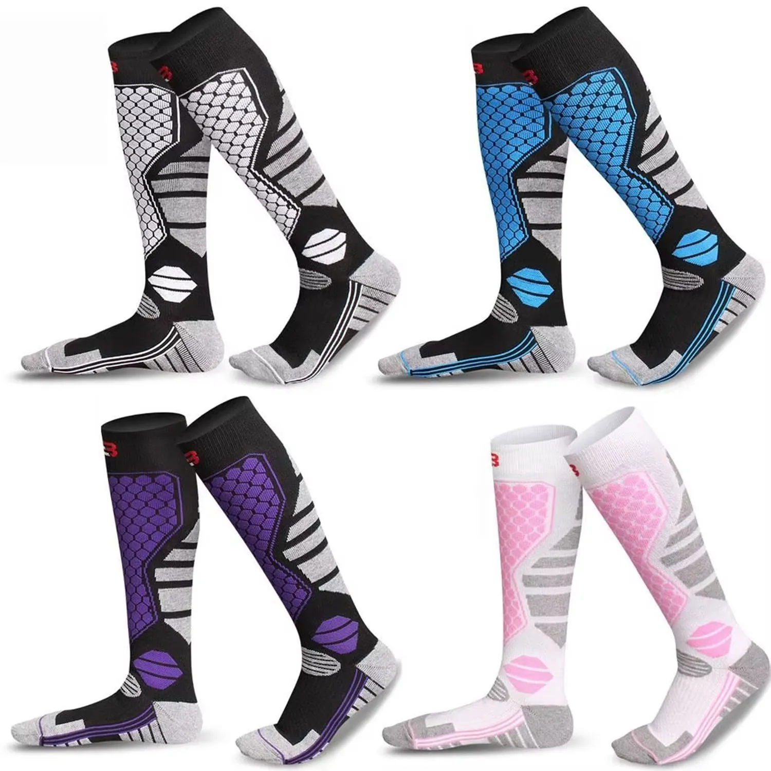 

Winter Warm Ski Socks Anti-slip Thickened Breathable Compression Snowboard Socks Thermal Moisture-wicking Knee High Socks