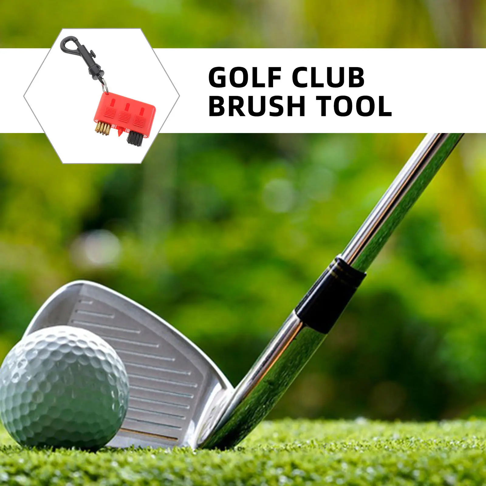 Retractable ABS Wearproof Portable 3-in-1 Golf Groove Cleaning Brush, Club & Ball Maintenance Accessory