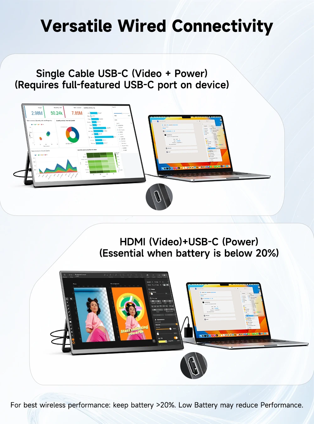 UPERFECT Wireless Portable Mon - огляд і ціна Pc Gaming Y Monitor