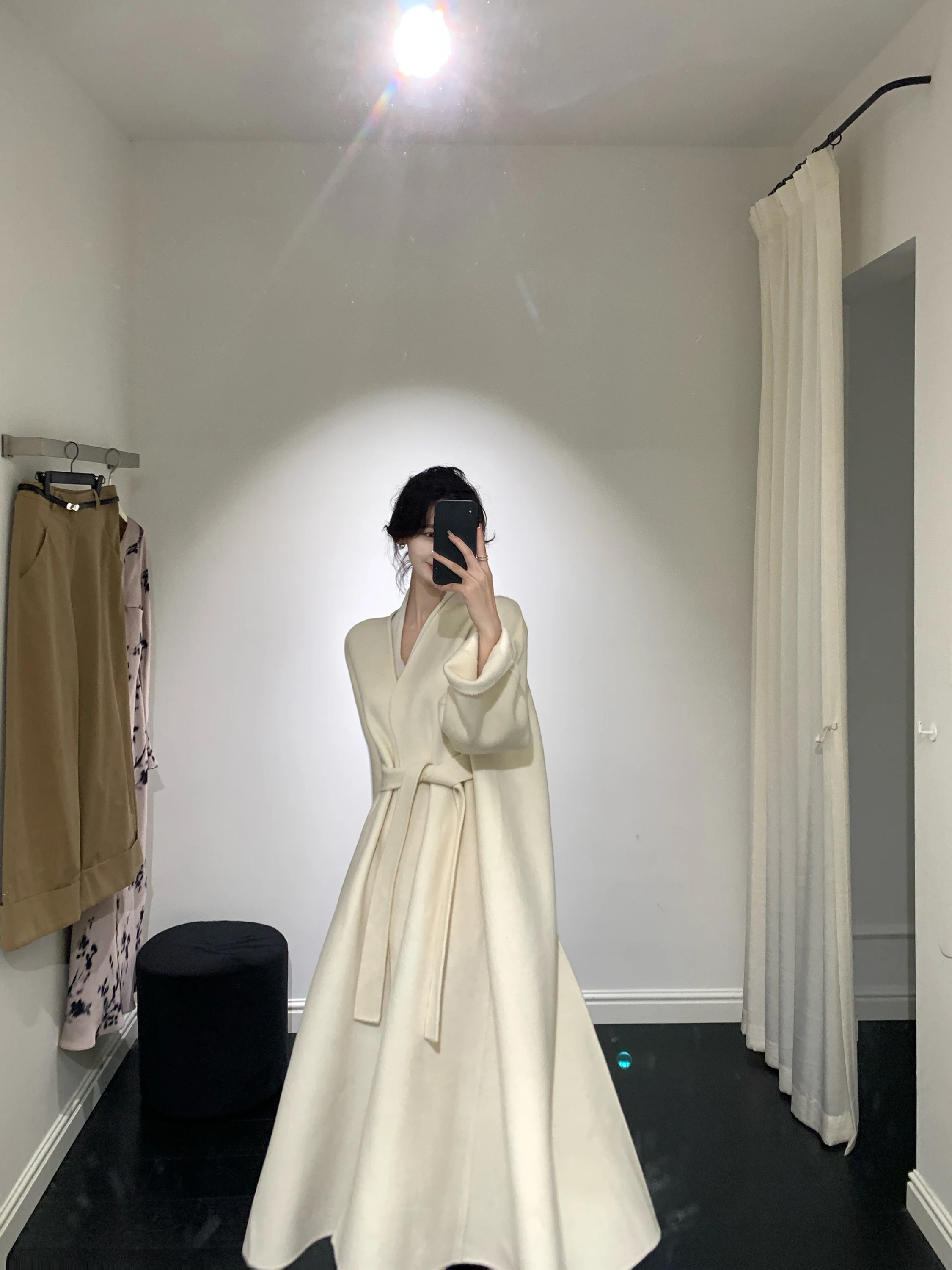 

Двустороннее шерстяное пальто женское длинное белое для повседневной носки, модное, осенне-зимнее, новинка, верхняя одежда