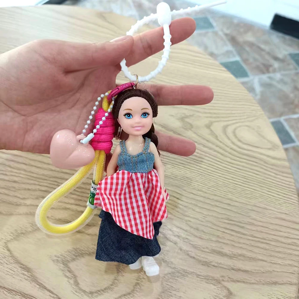 New Cute Doll Pendant Hanging Backpack Ornament DIY Change Clothes Bag Charm Car Key Ring Bag Decoration for Barbie Doll