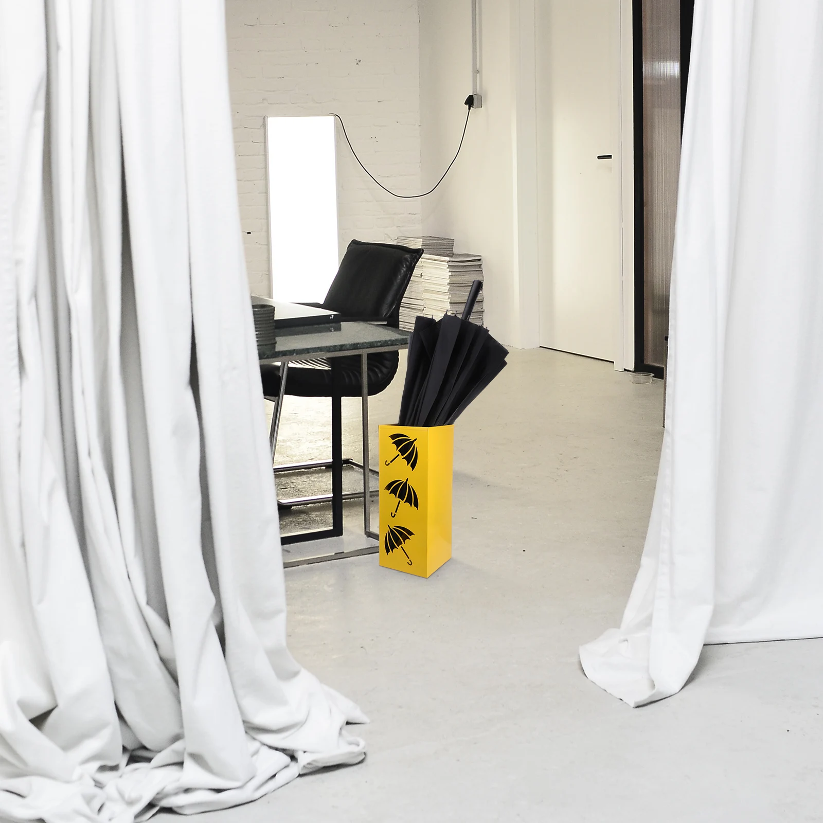 

Large Iron Umbrella Holder Storage Bucket Round Metal Stand for Entryway Home Hotel Umbrella Stand Organizer Umberalla Rack