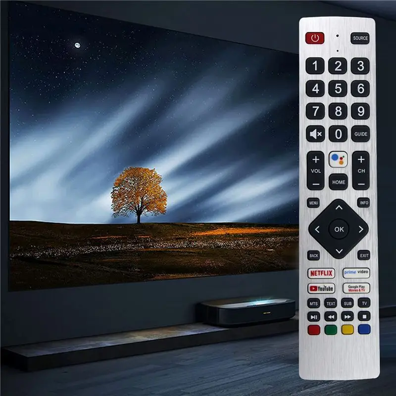 ABKN RMC0133 Remote Control Replacement for Sharp TV, Silver, Free Setup, 4 Pack